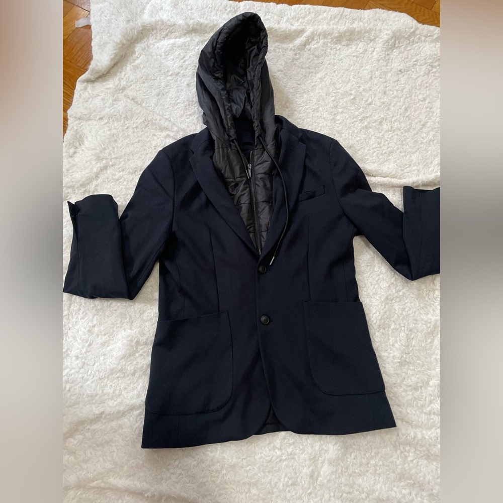 Zara Men's Black Hooded Blazer - Picture 15 of 16